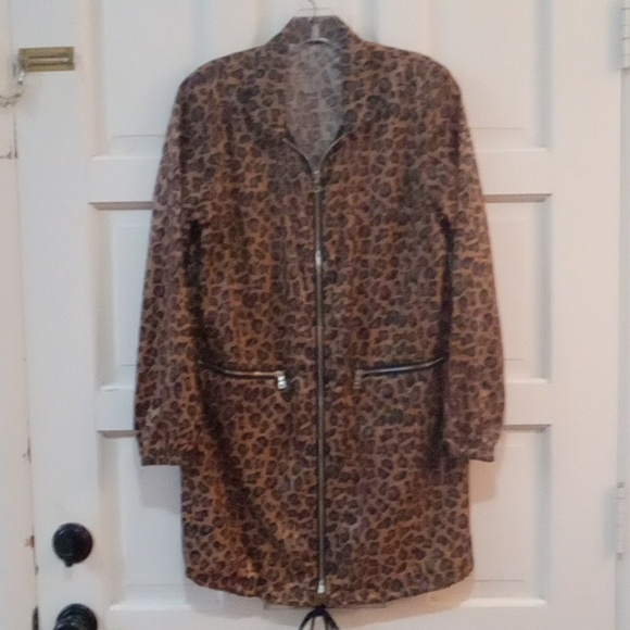 HalfHeart Women's Animal Print Long Windbreaker Jacket - Picture 1 of 7
